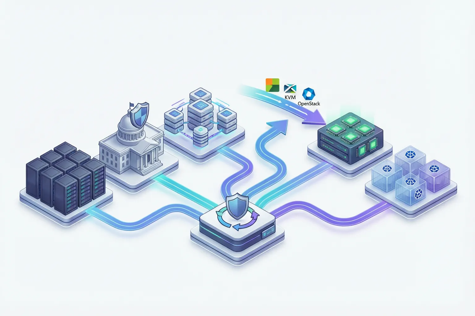 Illustration of multiple enterprise data-protection deployment scenarios unified on one cloud backup platform